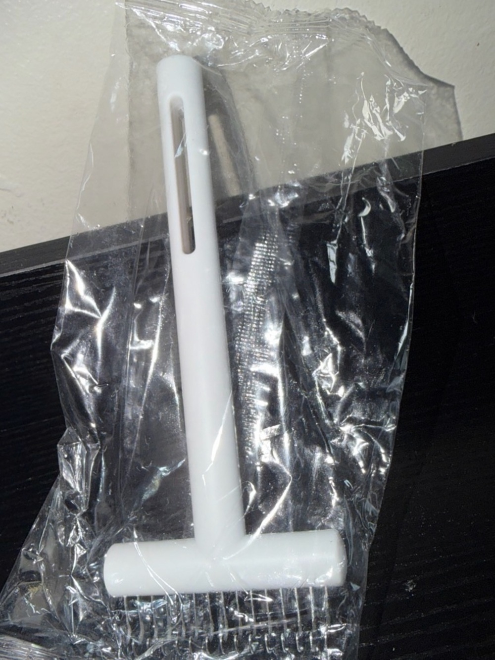 White Party Cake Server / T-Handle Cutter - Unbranded